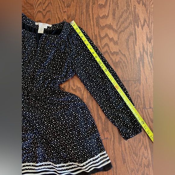 Long Sleeve dots DRESS with leather belt Max Studio Chiffon Cinch Waist Pullover - Picture 5 of 12